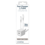 Mobilize Wall Charger USB-C GaN 30W with PD/PPS + USB-C Nylon Cable 1.2m White
