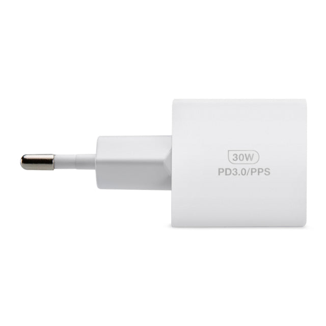 Mobilize Wall Charger USB-C GaN 30W with PD/PPS + USB-C Nylon Cable 1.2m White