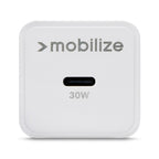 Mobilize Wall Charger USB-C GaN 30W with PD/PPS + USB-C Nylon Cable 1.2m White