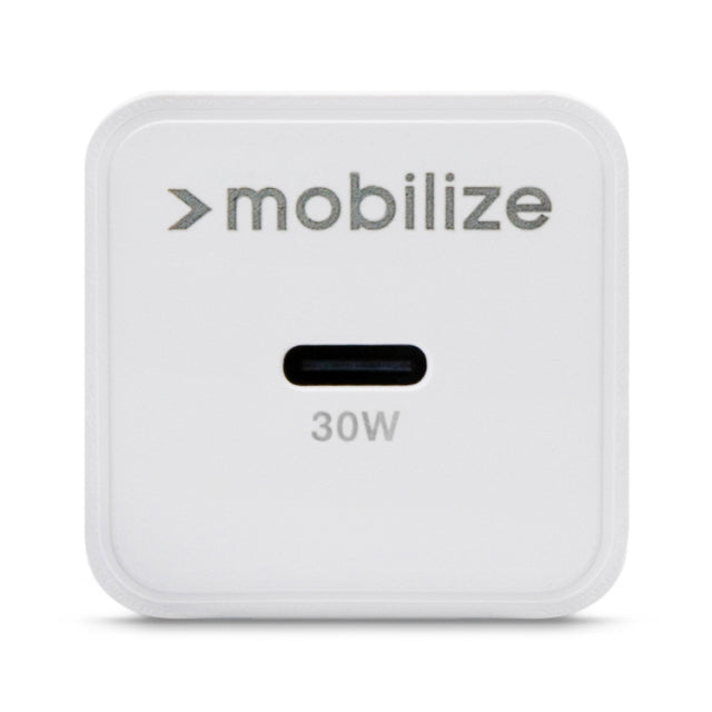 Mobilize Wall Charger USB-C GaN 30W with PD/PPS + USB-C Nylon Cable 1.2m White