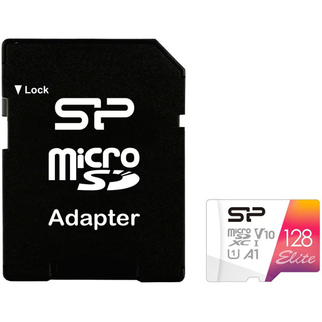Silicon Power Elite Micro SDXC incl. SD Adapter 128GB UHS-1 A1 V10 Class 10 Color